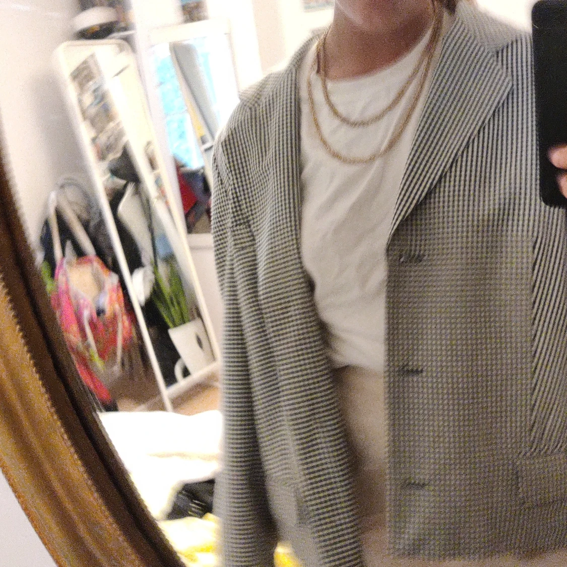 Rutig oversized kavaj