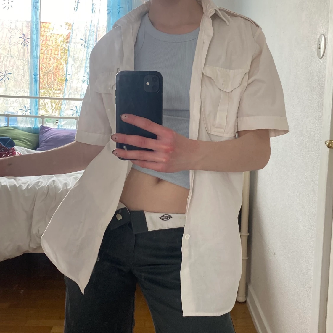 Vintage kortärmad skjorta - 90