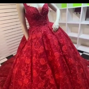 Råd ‎ ‎ klänning -  röd klänning en storlek