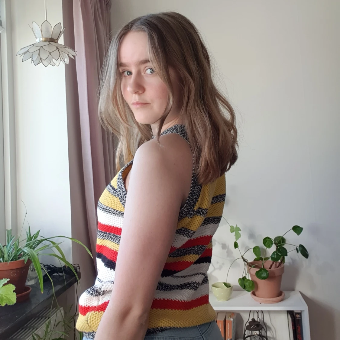 Virkat linne i vackra färger - 90