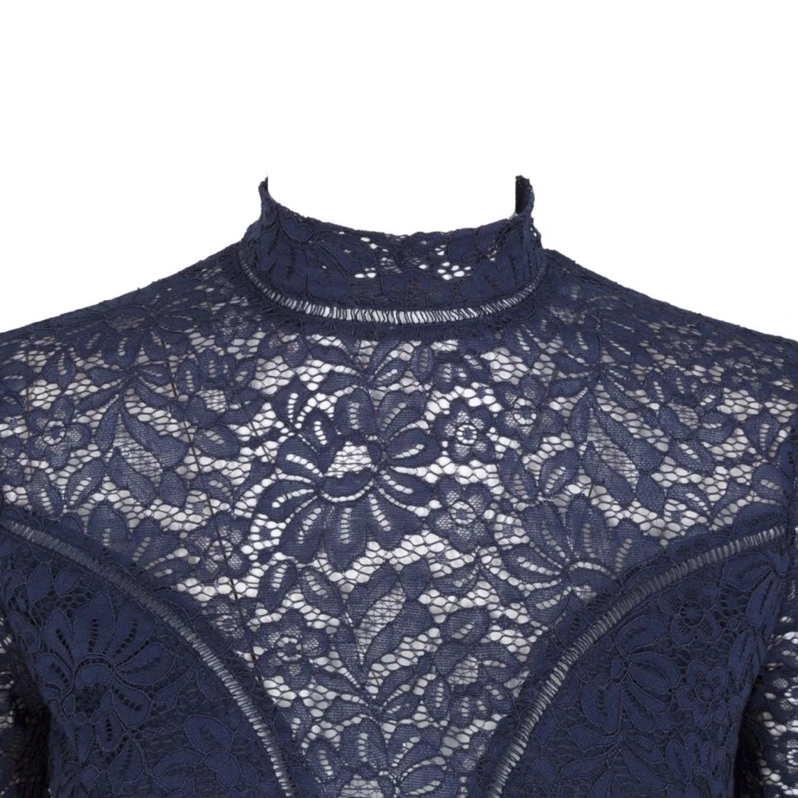 GUESS - Mörkblå spetsklänning, strl. M, NY - 90