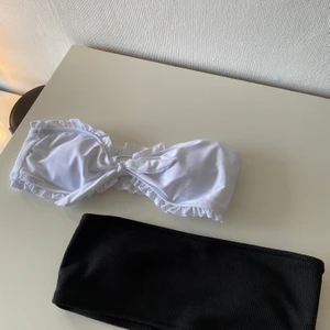 bikini toppar - här är två fina bikini toppar som ja har beställt från shein, tyvärr är båda för små för mig. Den vita är i stl M och den svarta är i S. De är lite mindre än de storlekarna. bra material och har aldrig använt (fick hem dom igår) ❗️den svarta är såld❗️