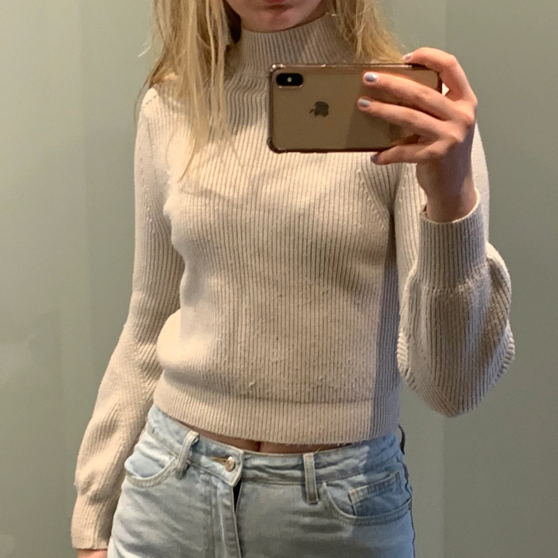 Stickad polotröja från Zara (strl S)