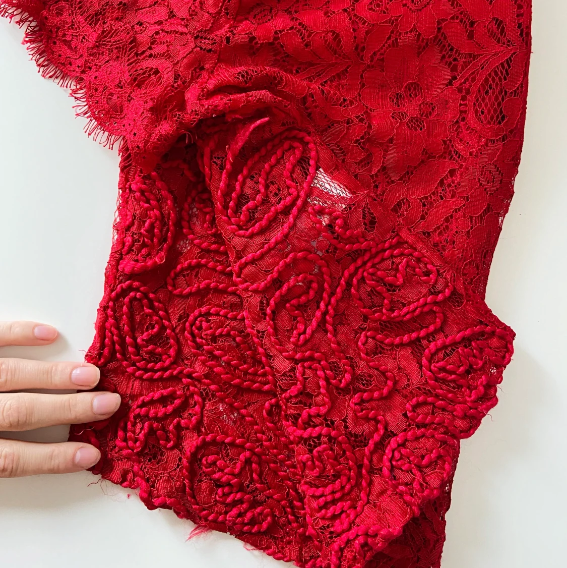 Röd spets-topp  - 90