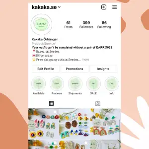 följ min Instagram att kolla in alla trendiga örhängen :) @ kakaka.se 🙌🏻🙌🏻🙌🏻🙌🏻 stödja småföretag ❤️