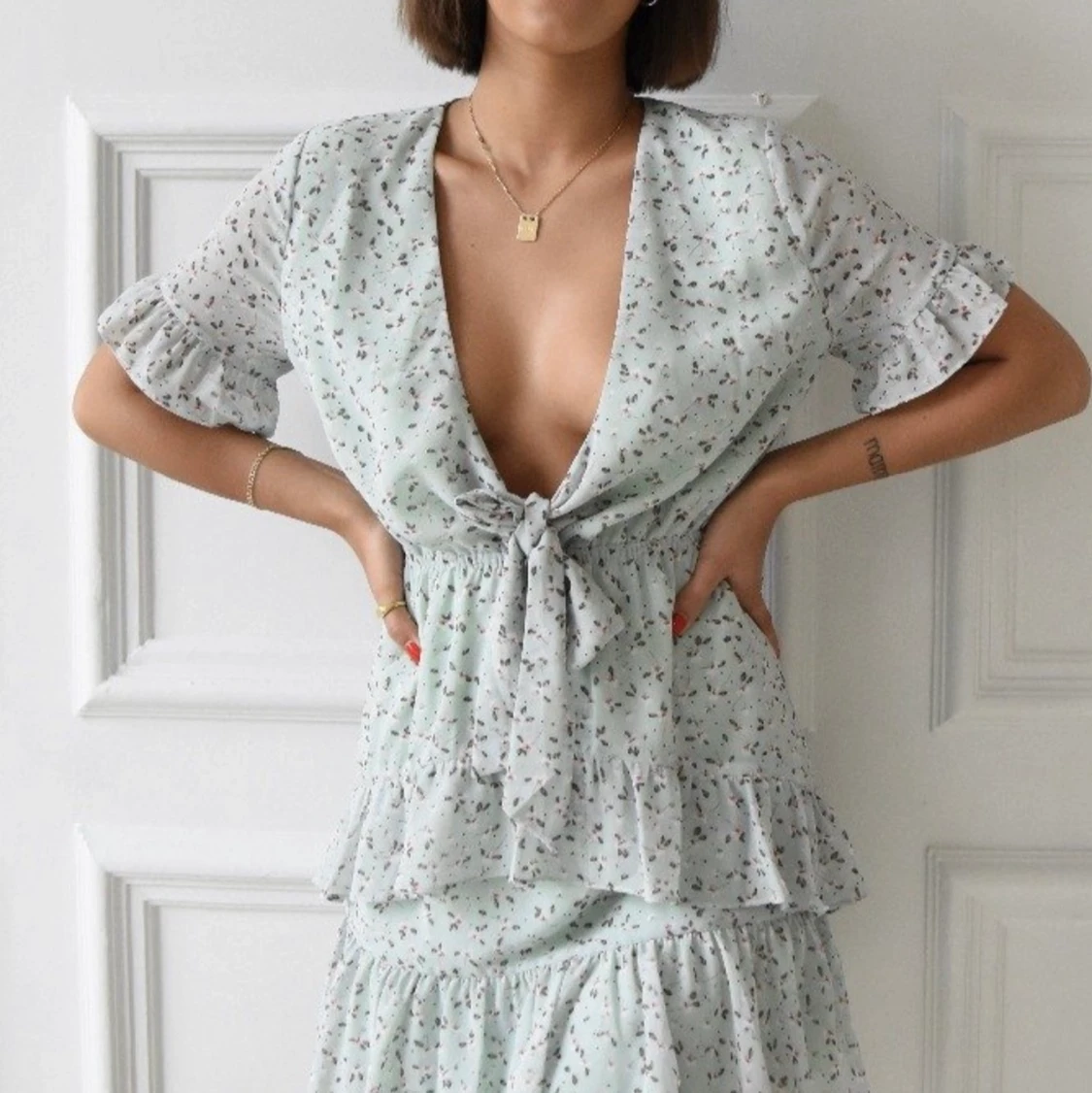 Blommig klänning  - 90