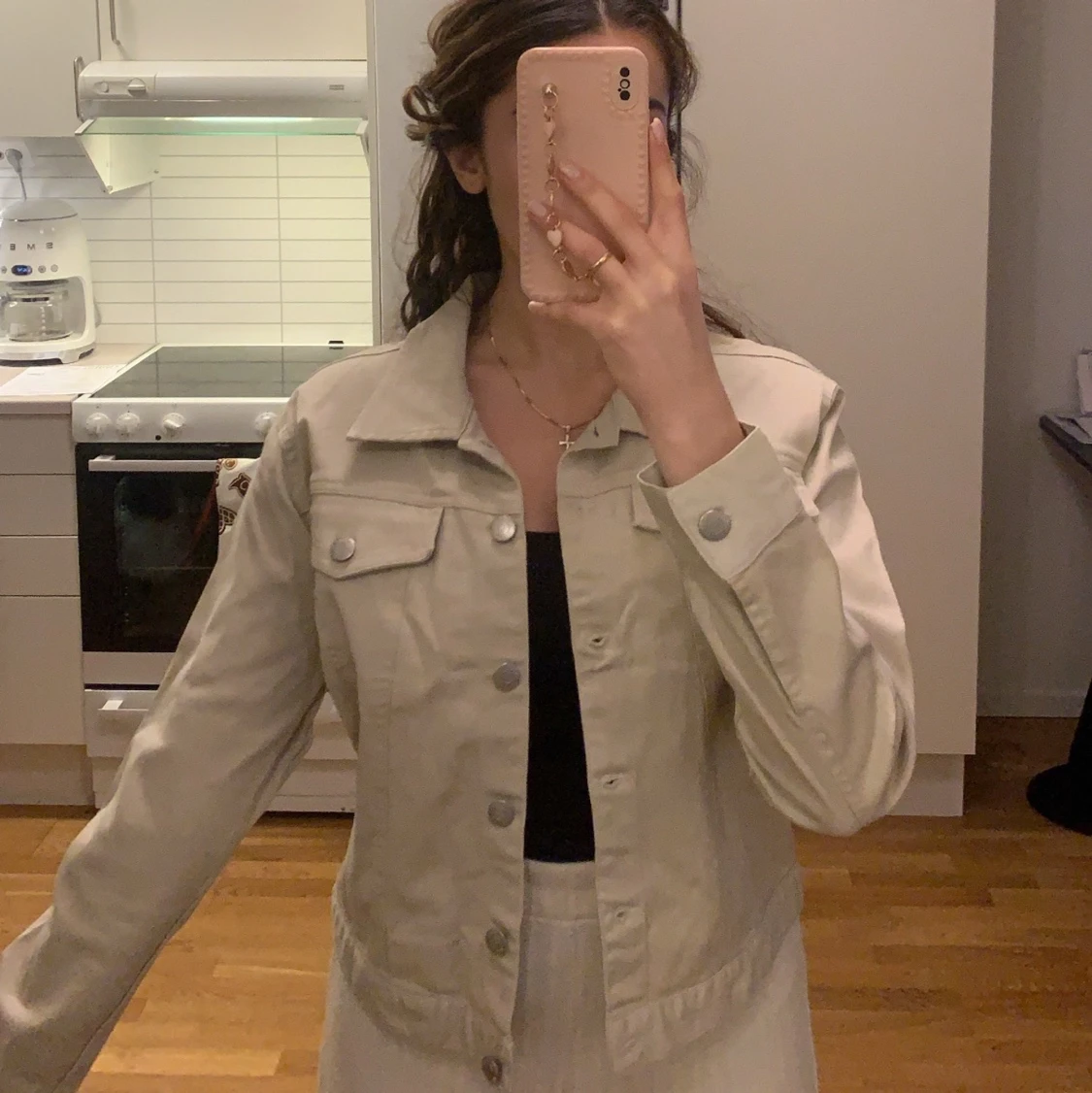 Jeans jacka beige  - 90