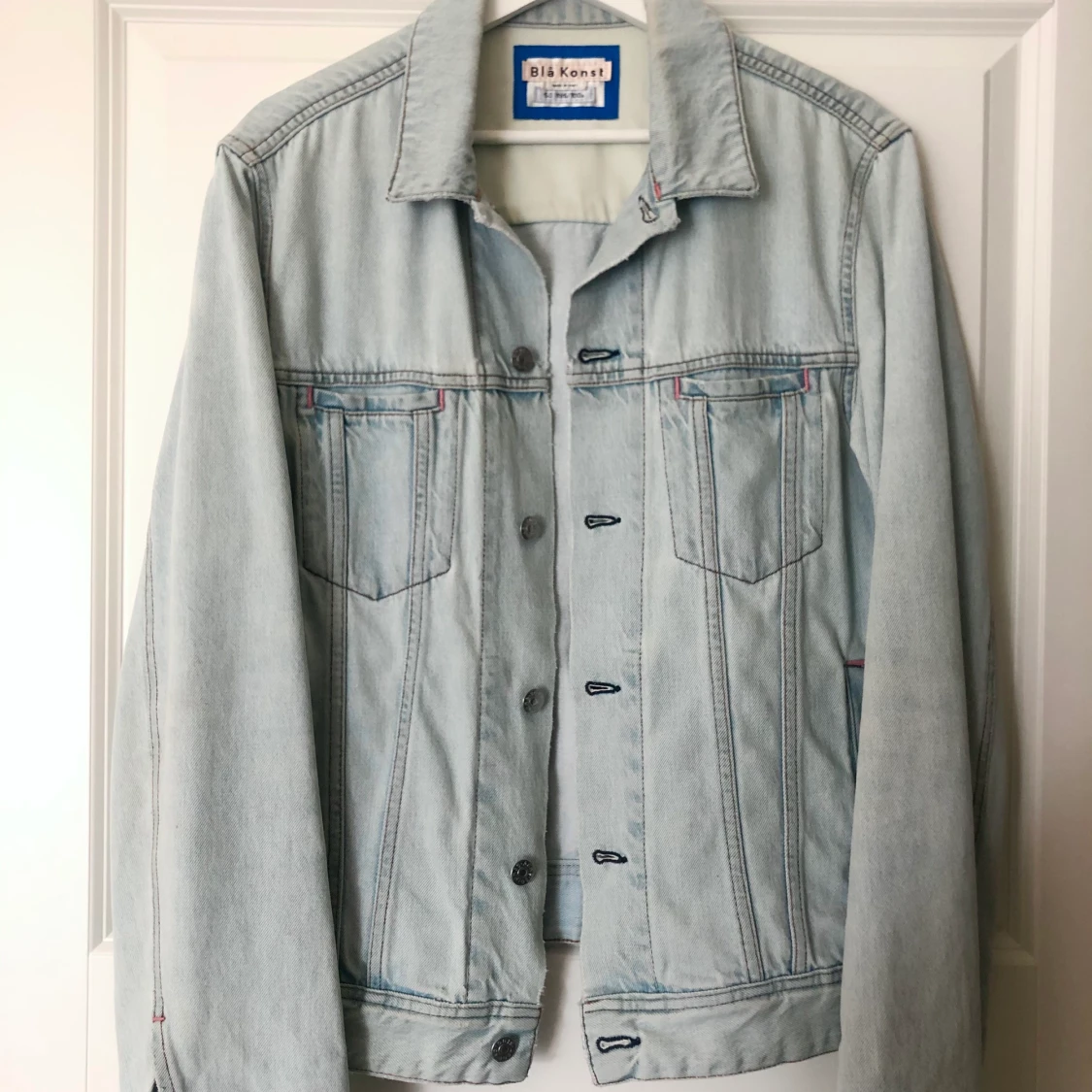 Acne, blå konst denim/jeansjacka