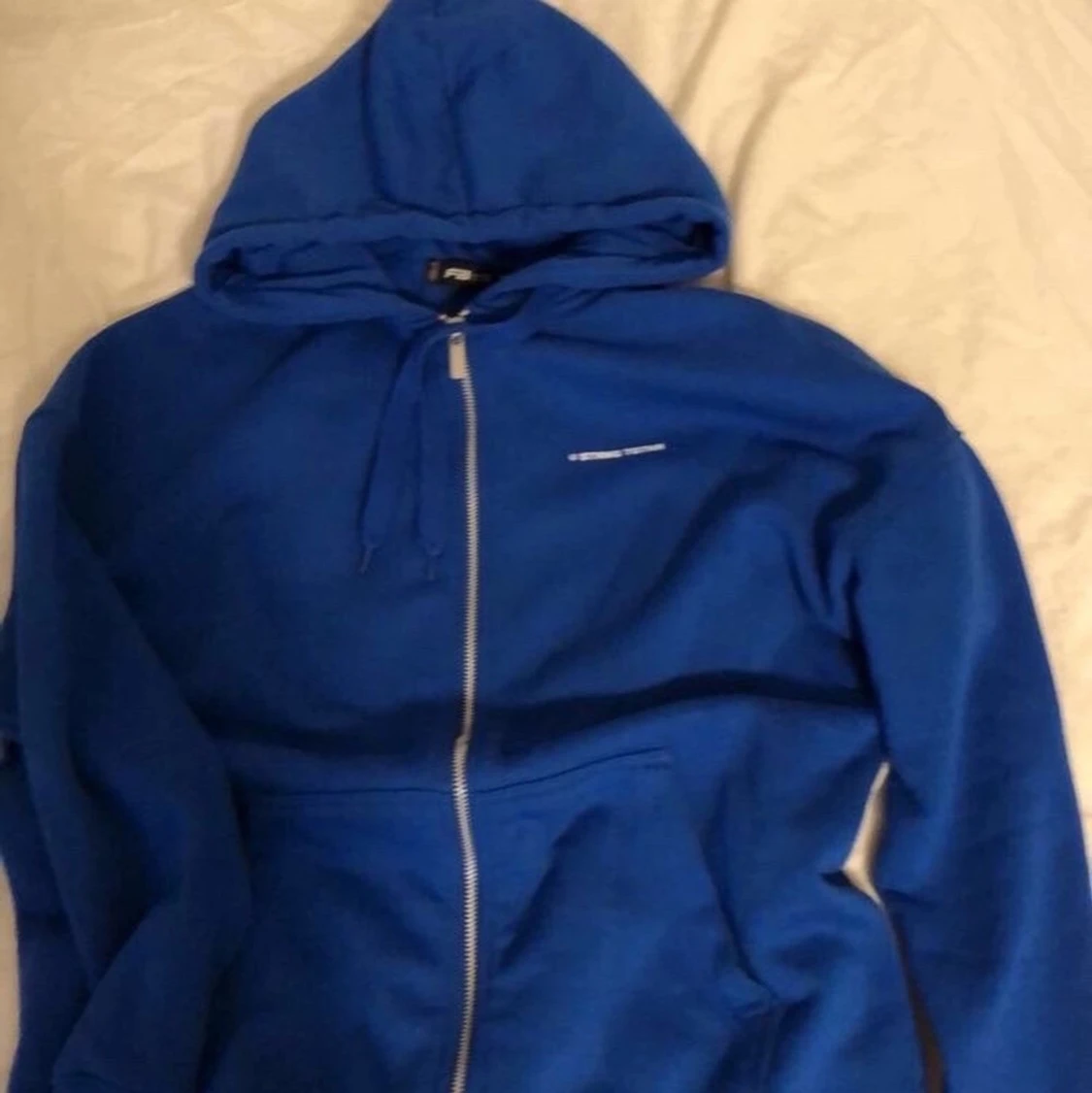 Blå zip hoodie💙 - 90