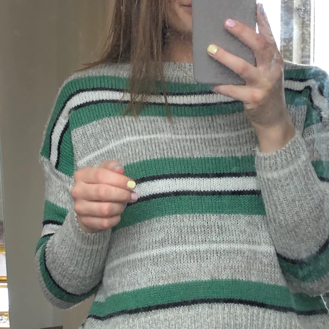 Stickad randig tröja 