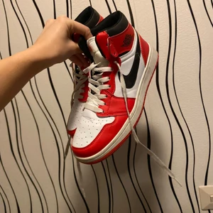 Jordans - Jättefina röda jordans som är använda men är super snygga de är i storlek 39. Jag vet inte om de äkta och tror inte det