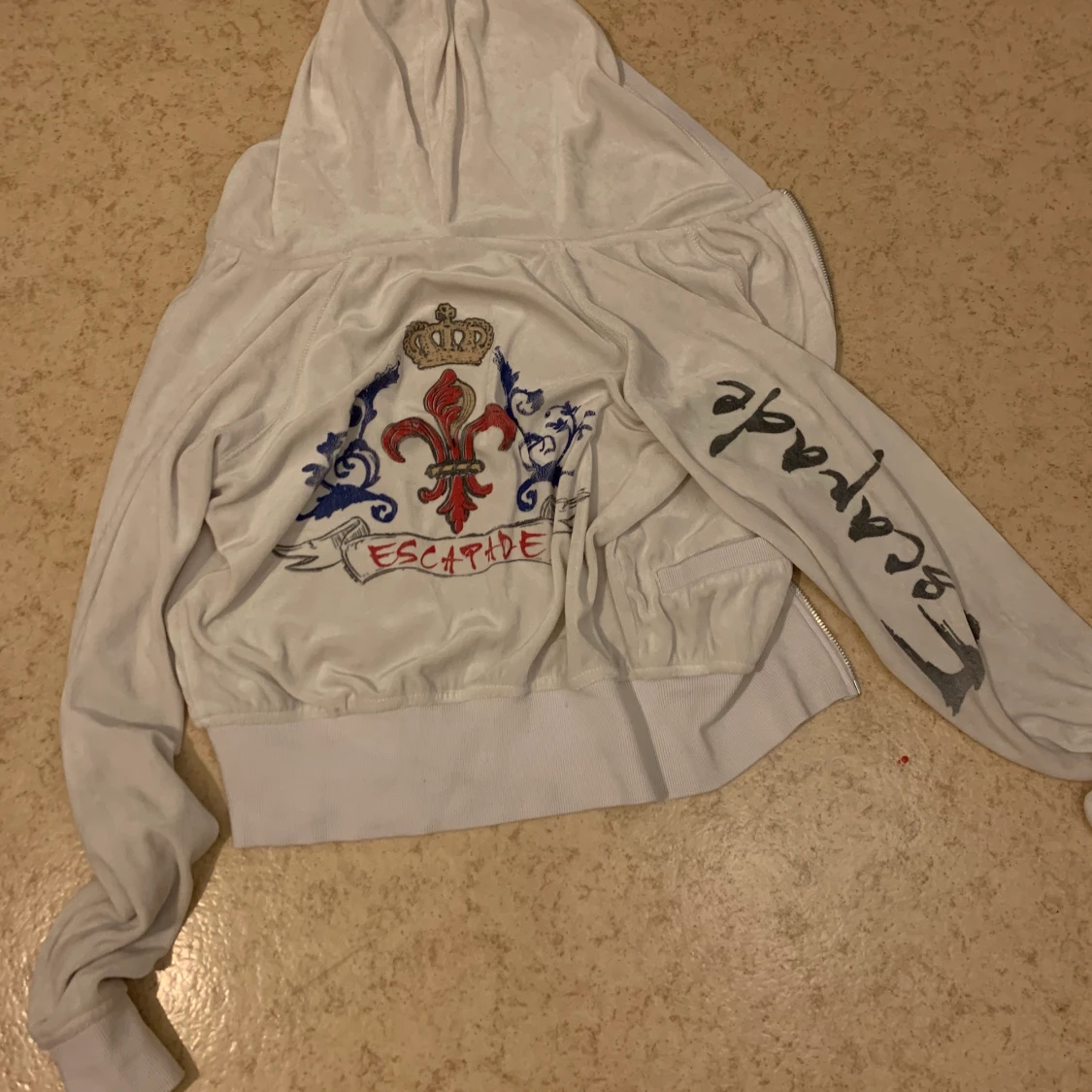 Crooped veloure hoodie  - 90