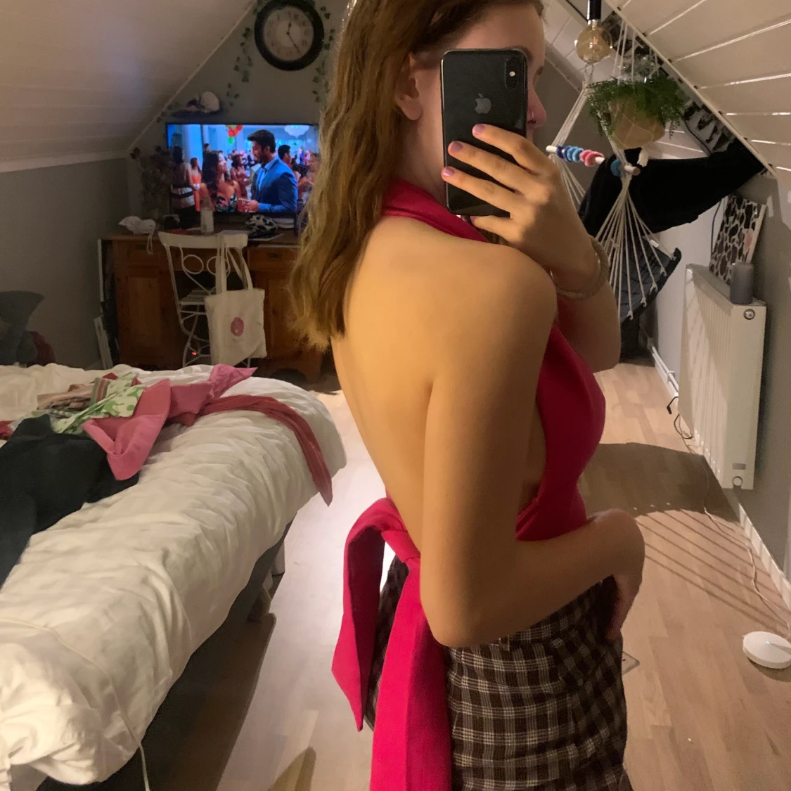 Hotpink knyt topp - 90