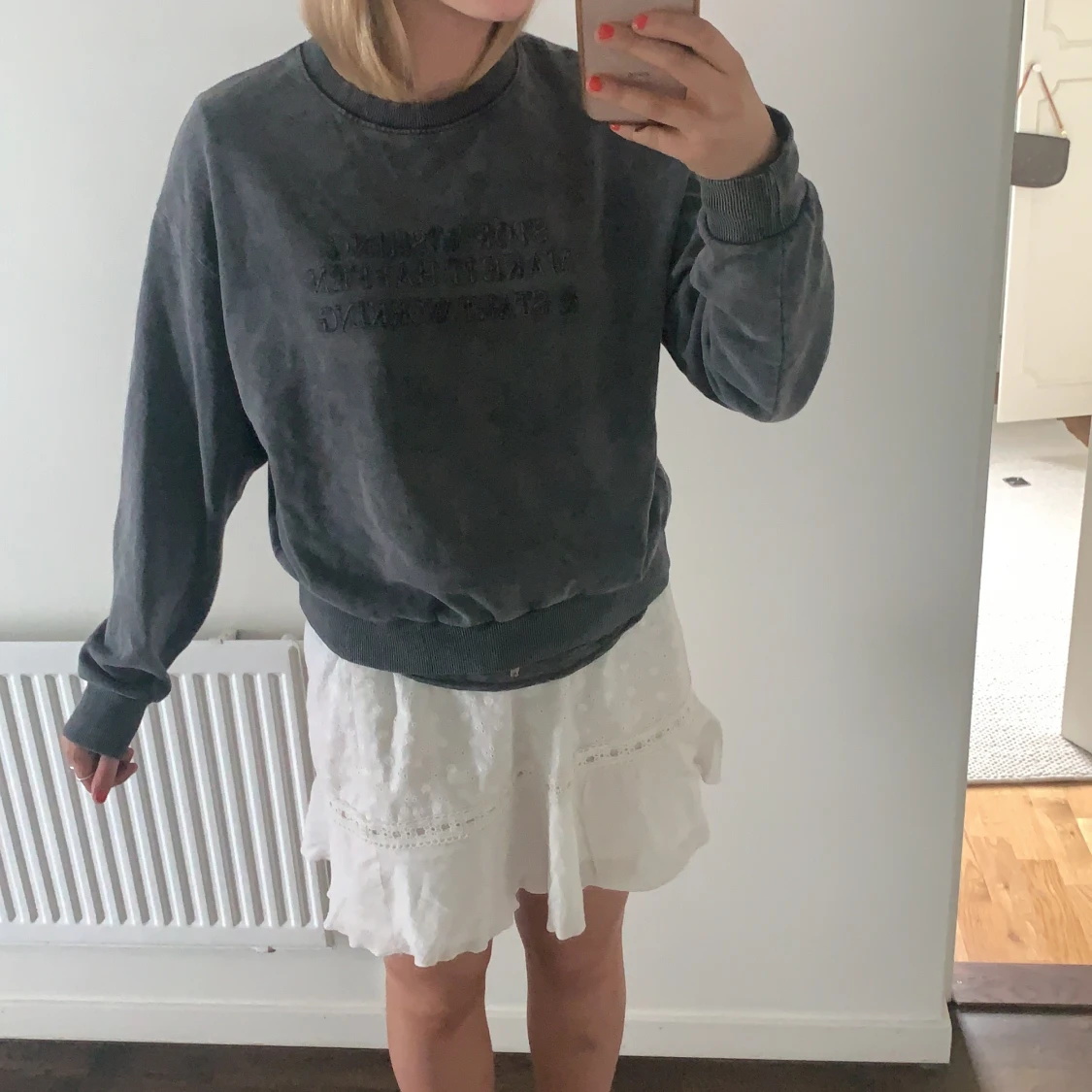 Mörkgrå collegetröja - 91