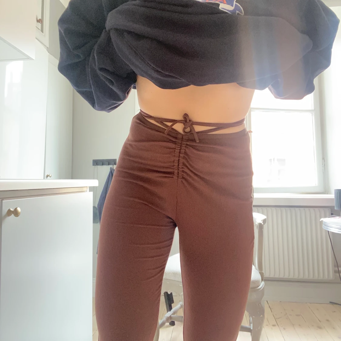 Lace up flare leg pants  - 90