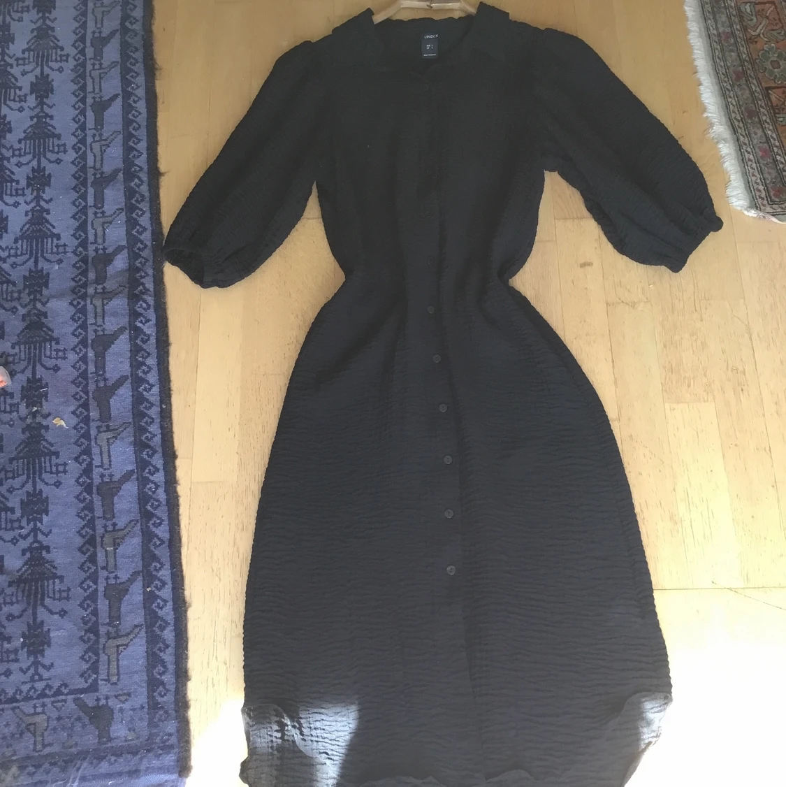 Ny Svart ákta linen klãnning 