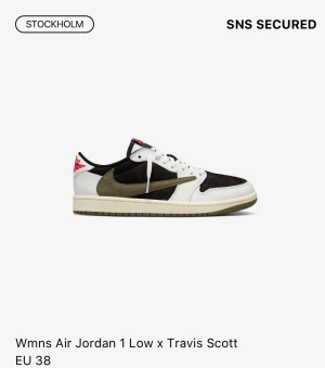 Jordans 1 low x Travis Scott storlek 38 - Kvitto finns och helt orörda, skriv gärna vid minsta lilla fundering!