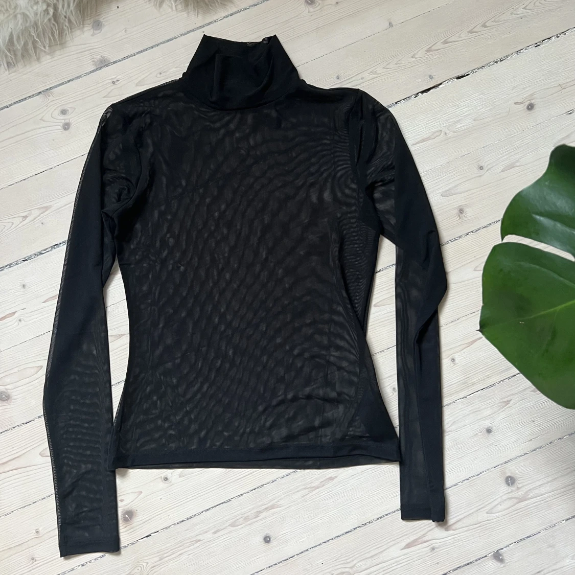 Svart Meshtröja med polo  - 90