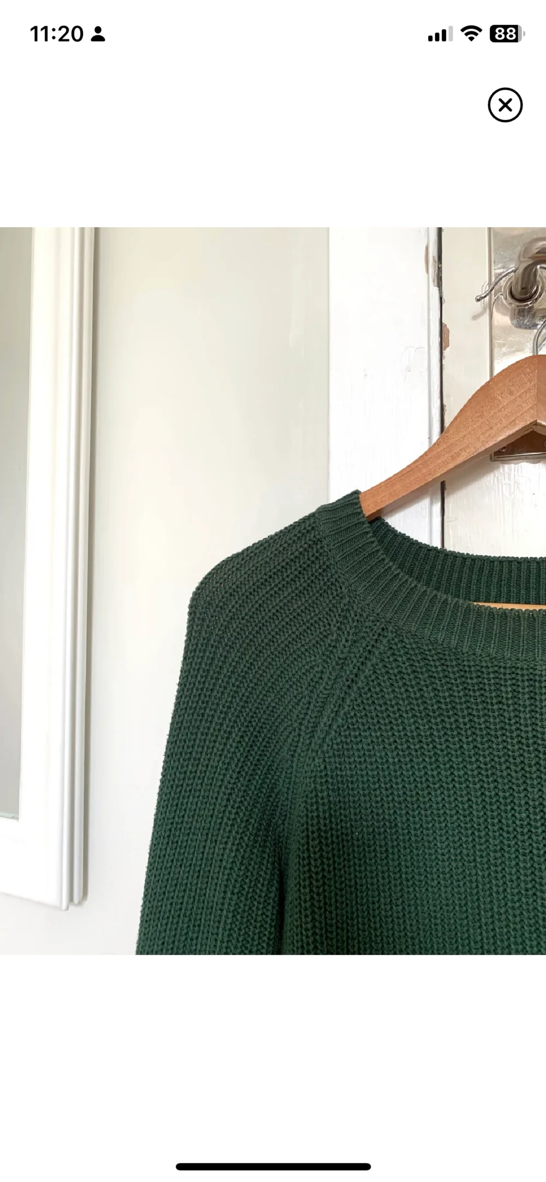 Grön stickad tröja - 90