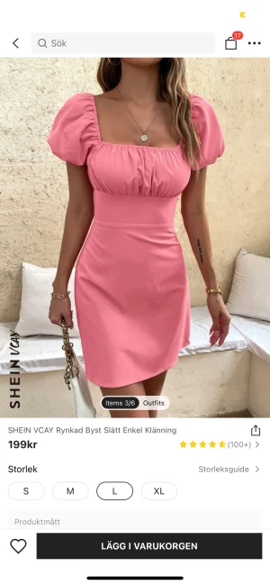Klänning - Så fin rosa klänning, köpt på shein. Använd en gång. 