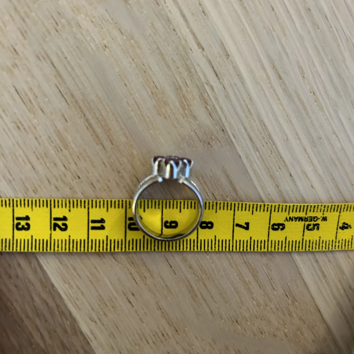 silver ring with purple gems  - 90