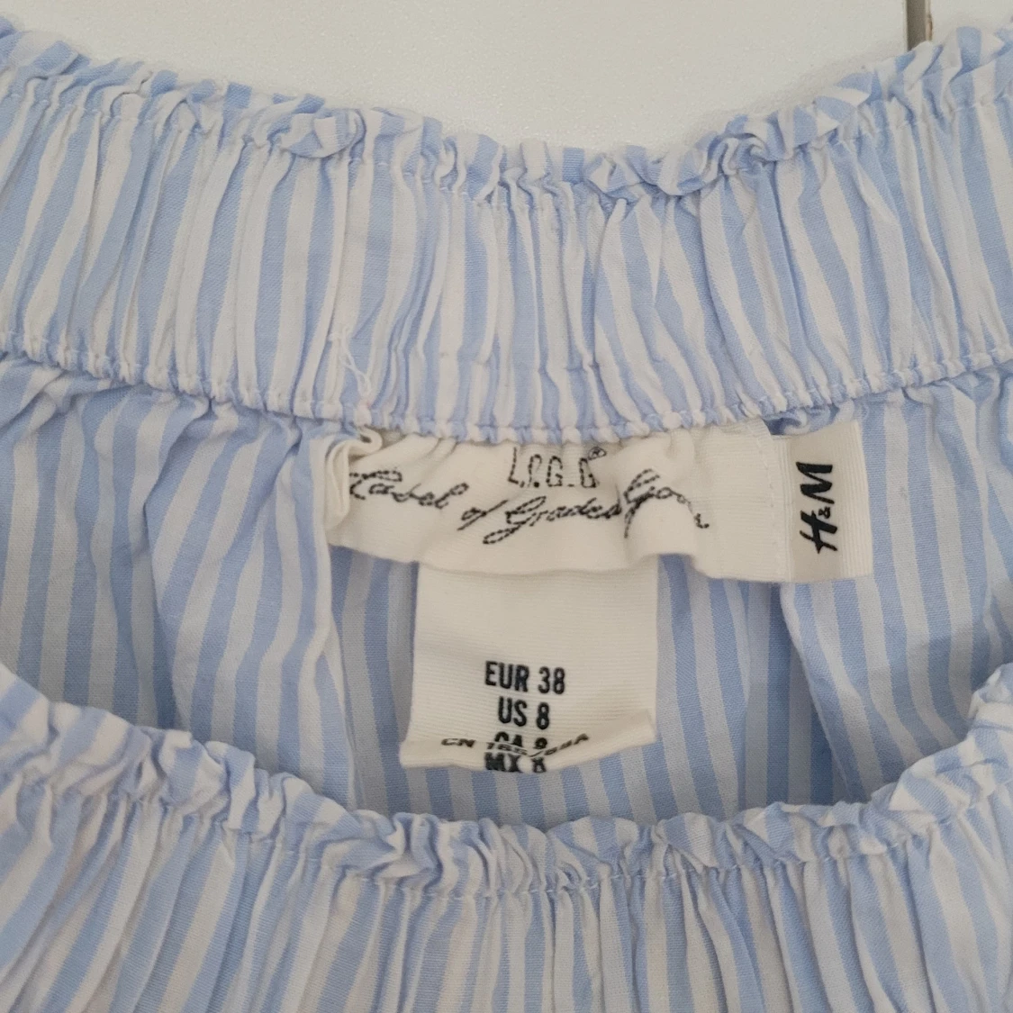 Offshoulder topp blå/vit - 91