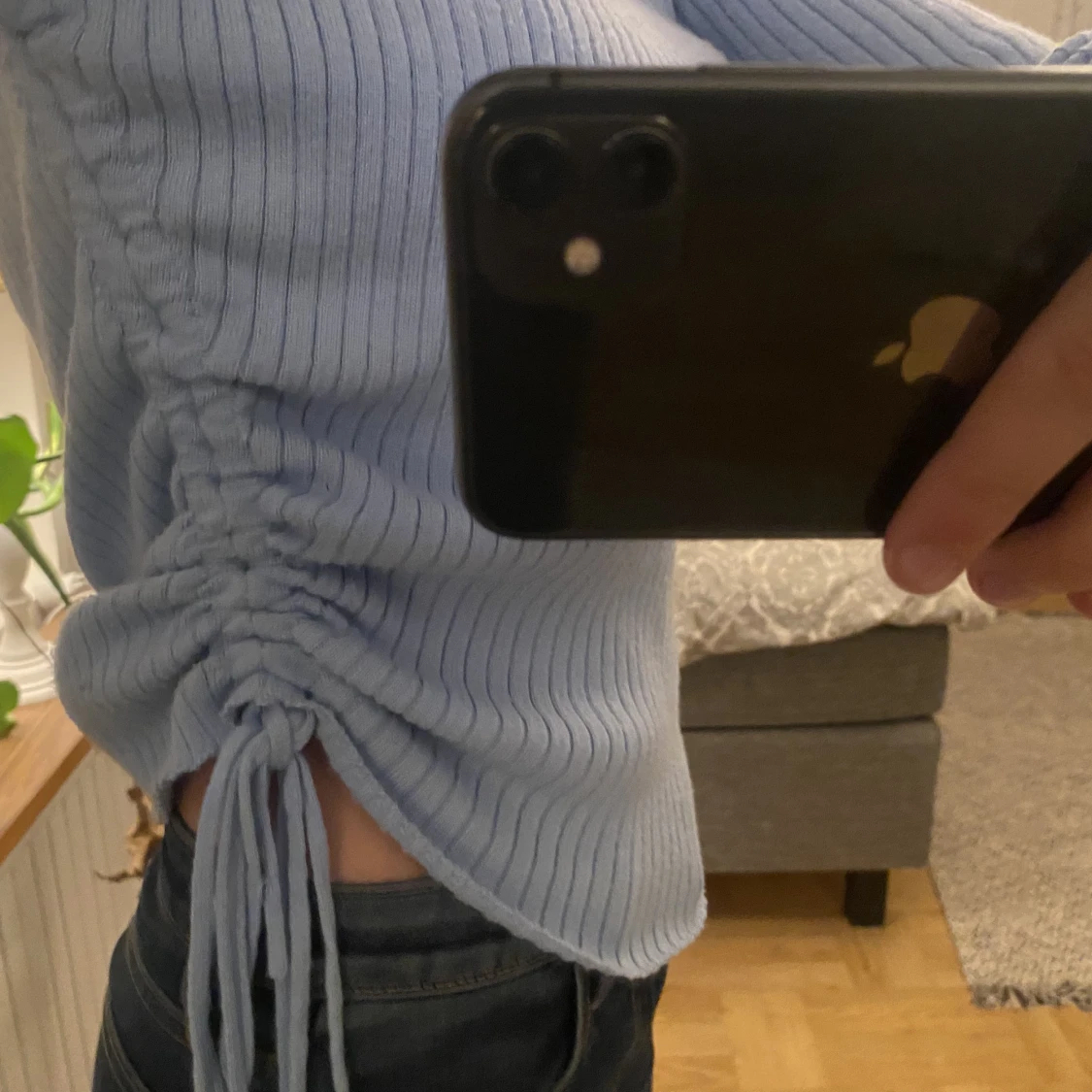 Stickad/ribbad fin tröja. - 90