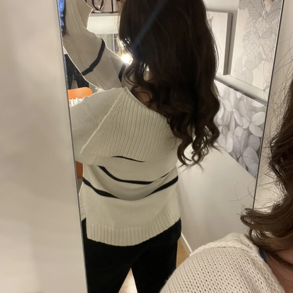 Randig stickad tröja - 90