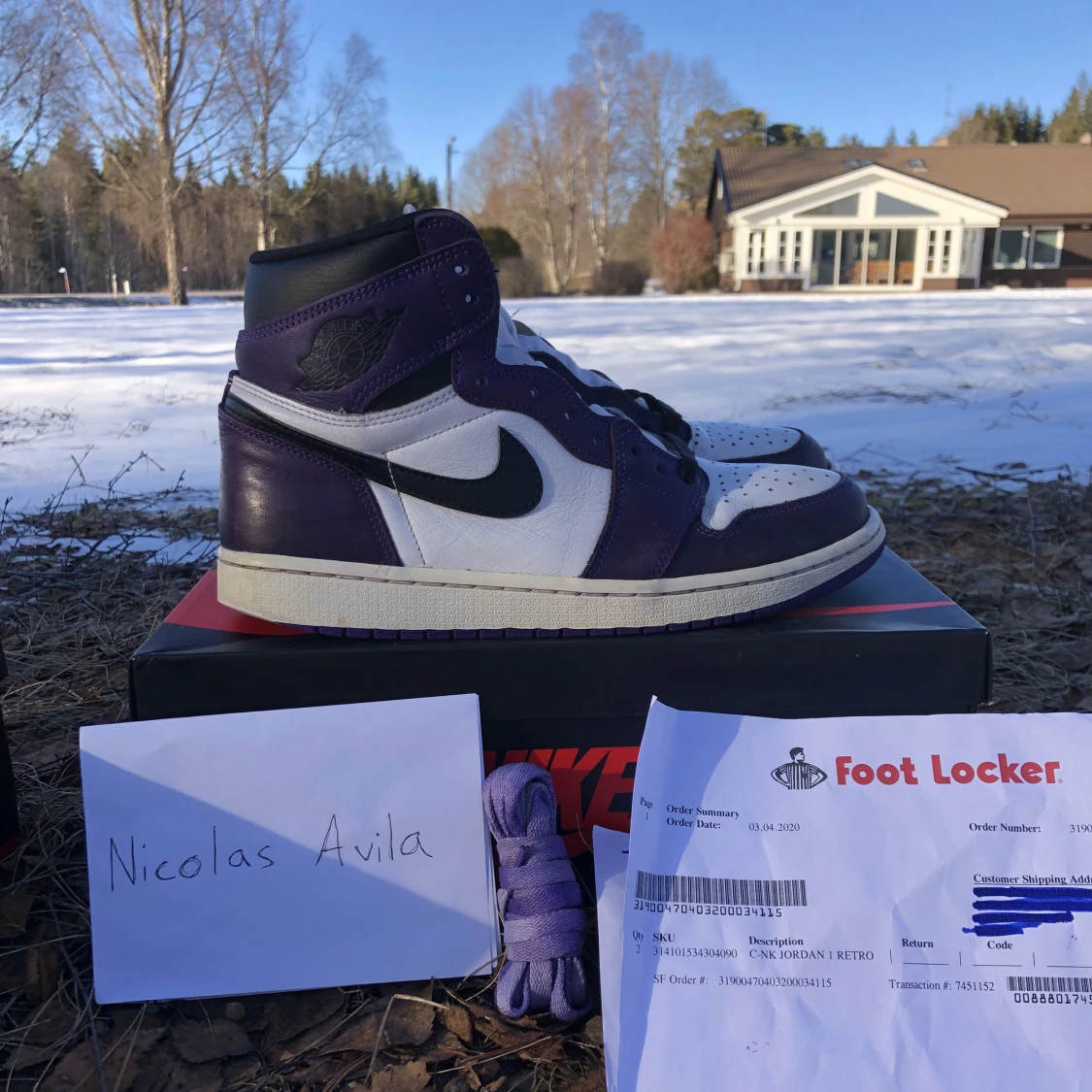 Jordan 1 High Court Purple 