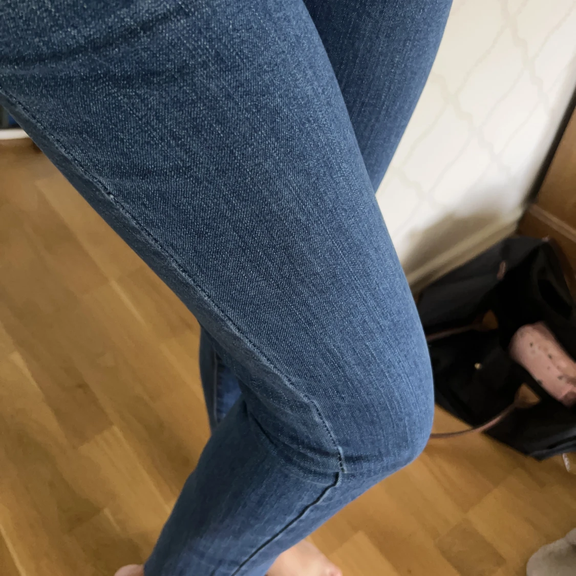 Blåa ankeljeans - 91