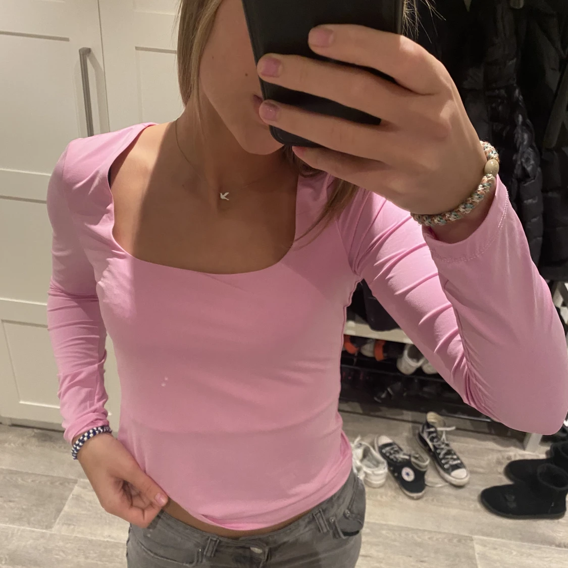 Rosa långärmad  - 90