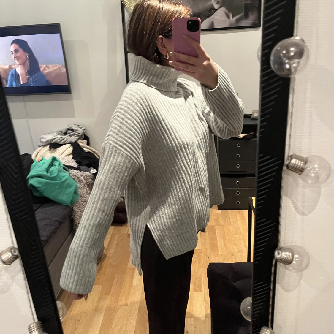 grå stickad💕 - 90