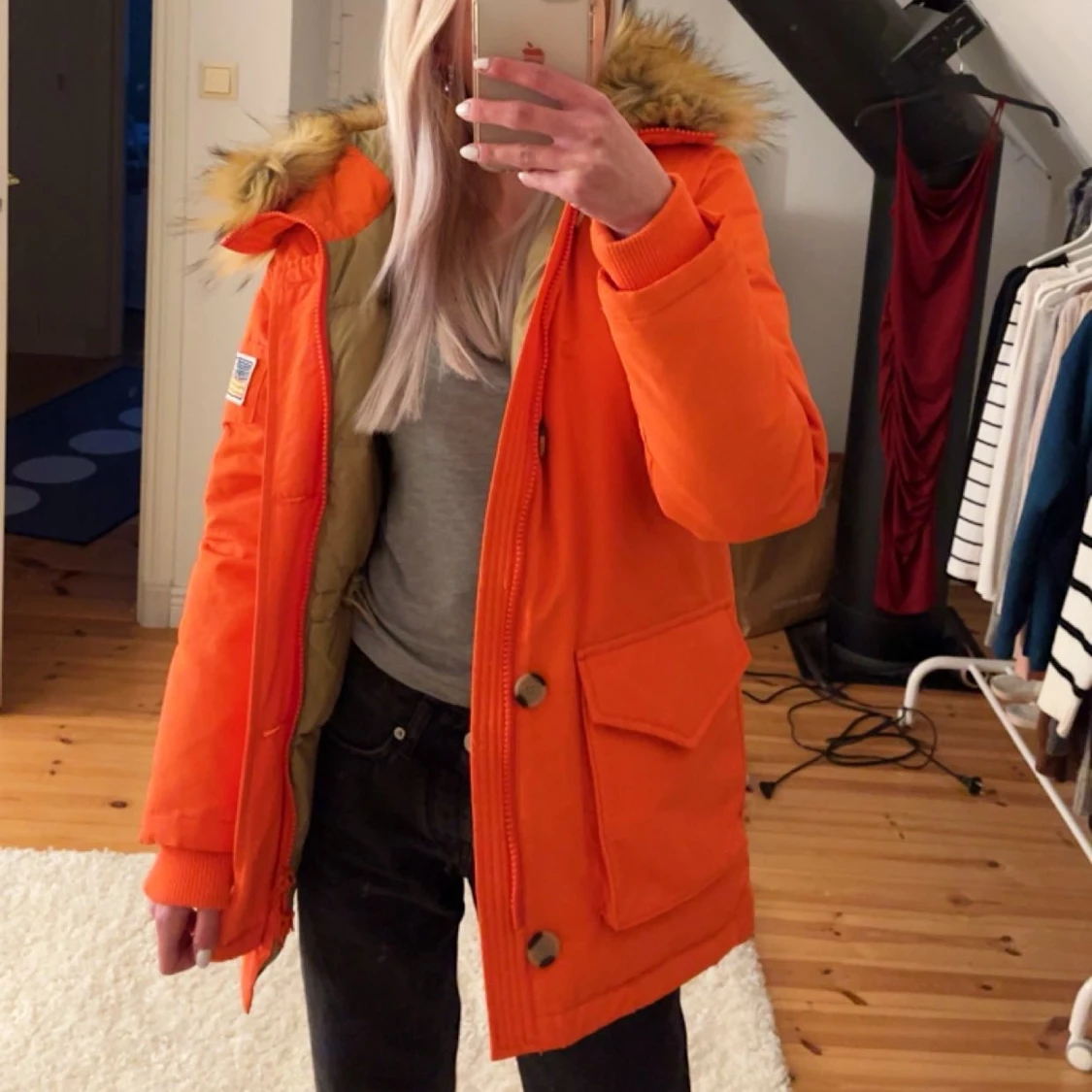 Orange vinterjacka  - 90