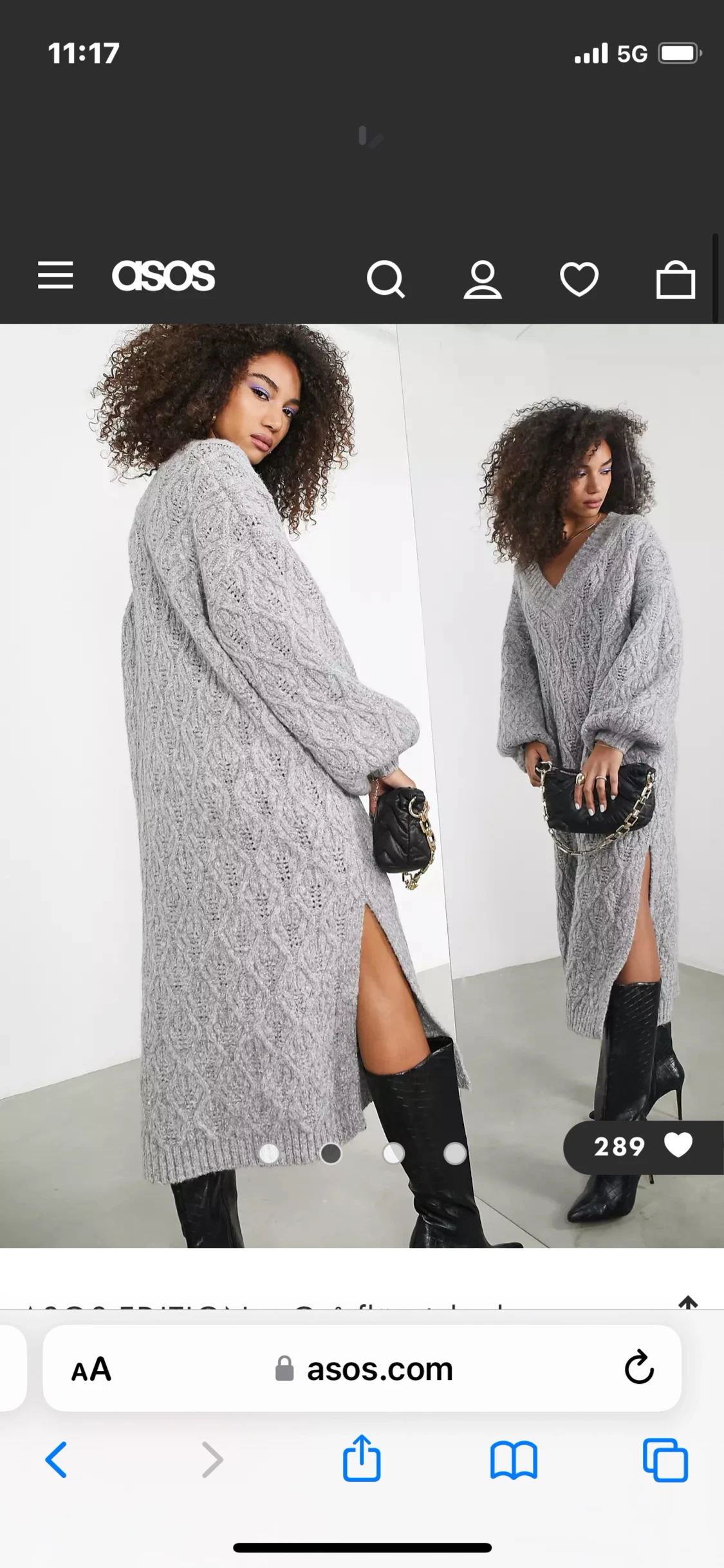 Ny flätstickad klänning