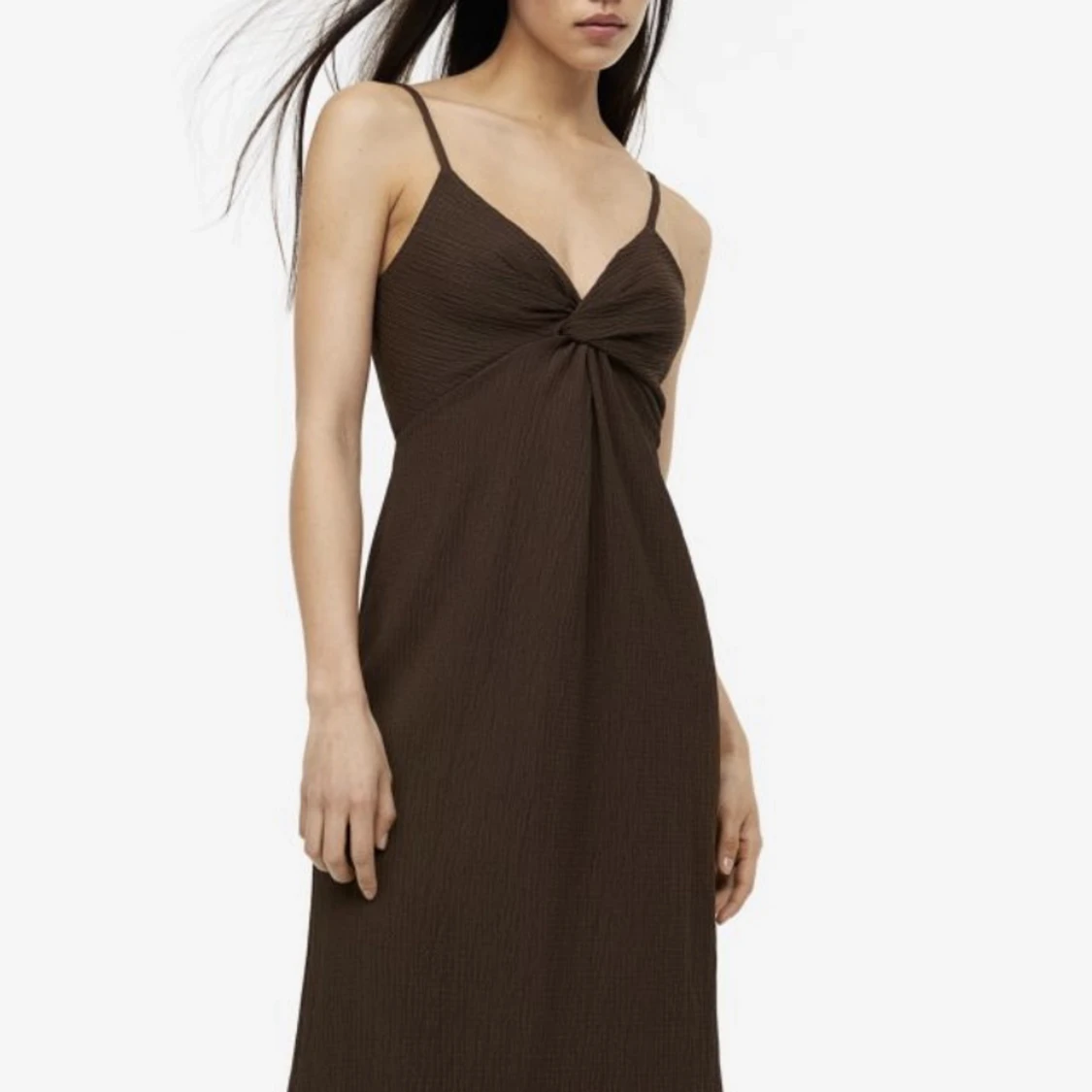 Brun midiklänning armlös H&M