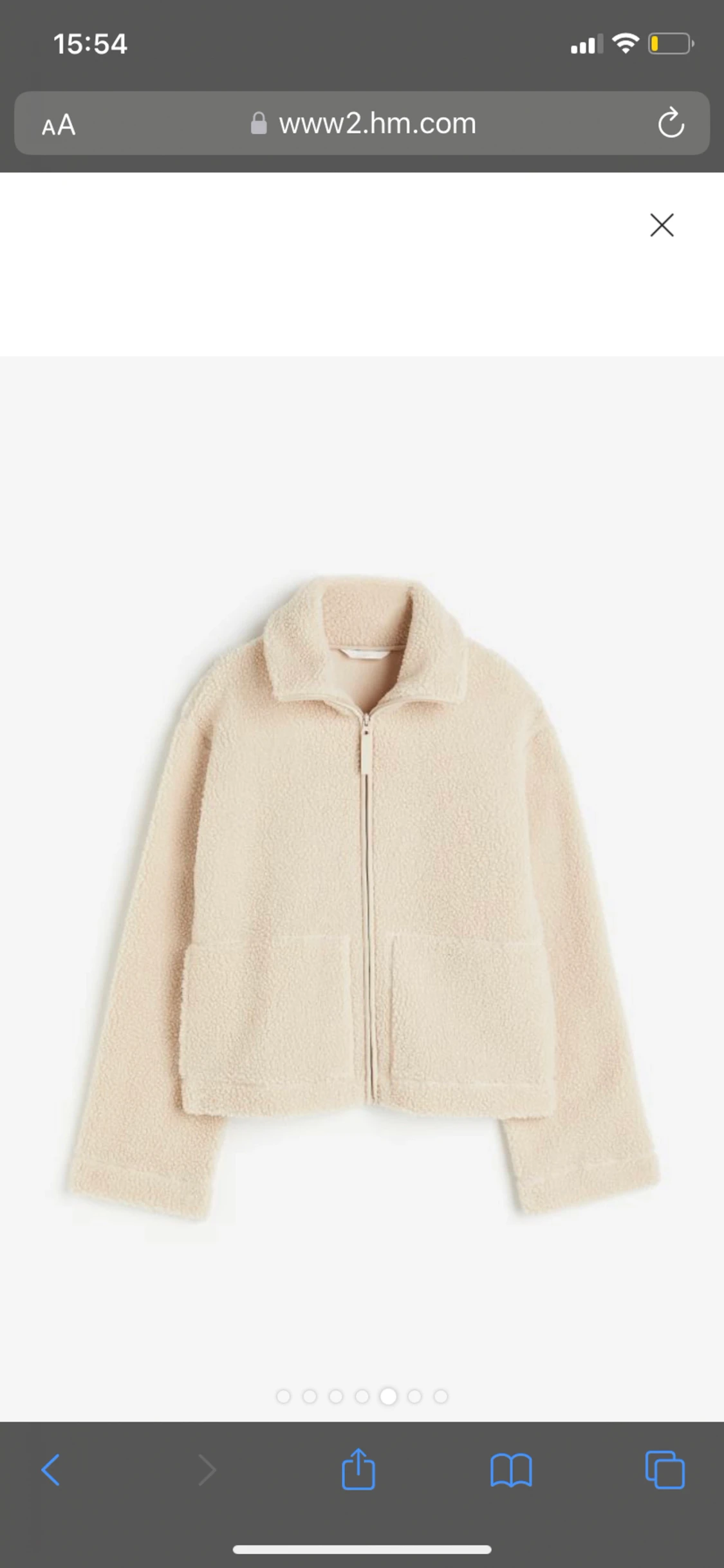 Beige teddyjacka från hm