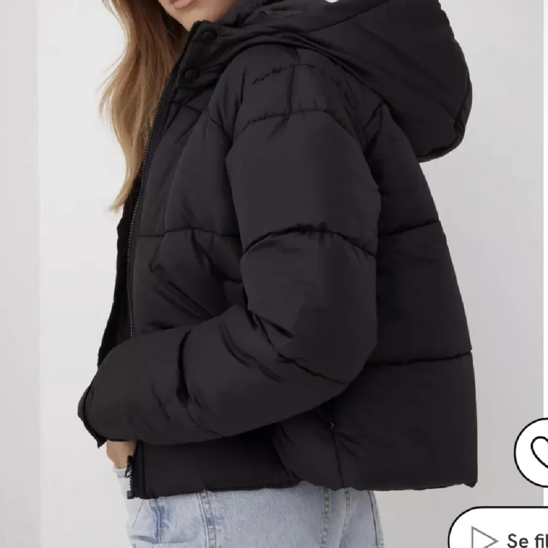 Svart puffer jacka - 90