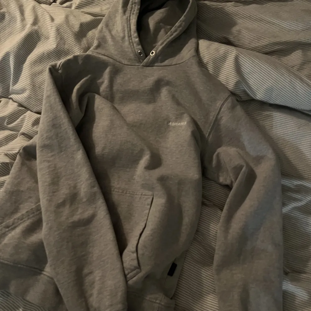 Grå hoodie från dedicated. Köpt för 800kr, säljer för 400kr + frakt. . Hoodies.