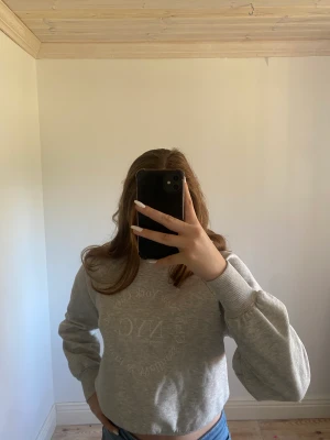 Grå hoodie - Mysig hoodie från gina tricot. En del använd men ingen som syns. Köpt för ungefär 1 år sen. Köpte för 249 kr. Lite liten för mig som är 167. Säljer för 100 kr + frakt💖