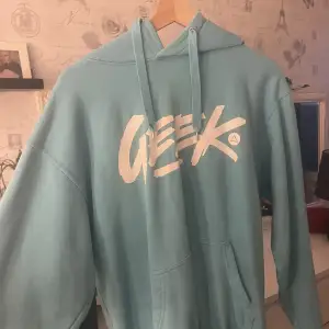 En ljusblå hoodie med tryck, inga defekter eller liknande. Köpare står för frakten♥️