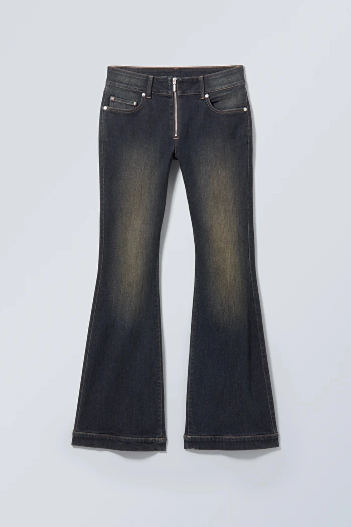 Ariel Zip Low Flared Jeans - 90