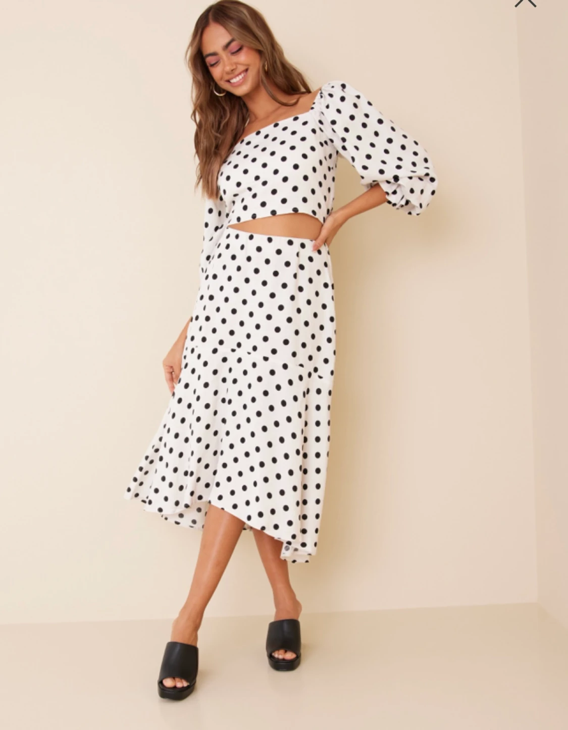 By Malina polka dot linen skirt