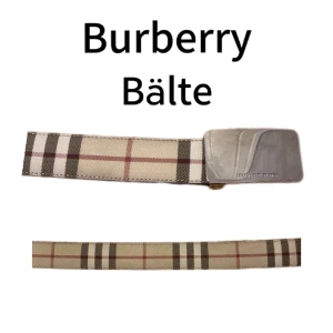 Burberry bälte - Burberry bälte i gott skick dock lite repor på metallen och har gjorts egna hål i den, 110cm långt 