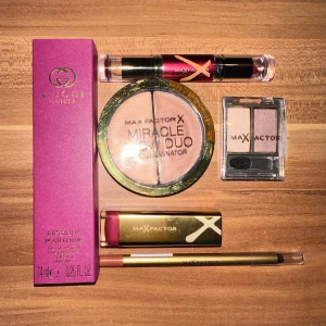 Max Factor smink set!  - Säljer dessa smink produkter samt en gucci parfym! Inget är använt och är oöppnat! Läppstiftet är Midnight Mauve 711!  