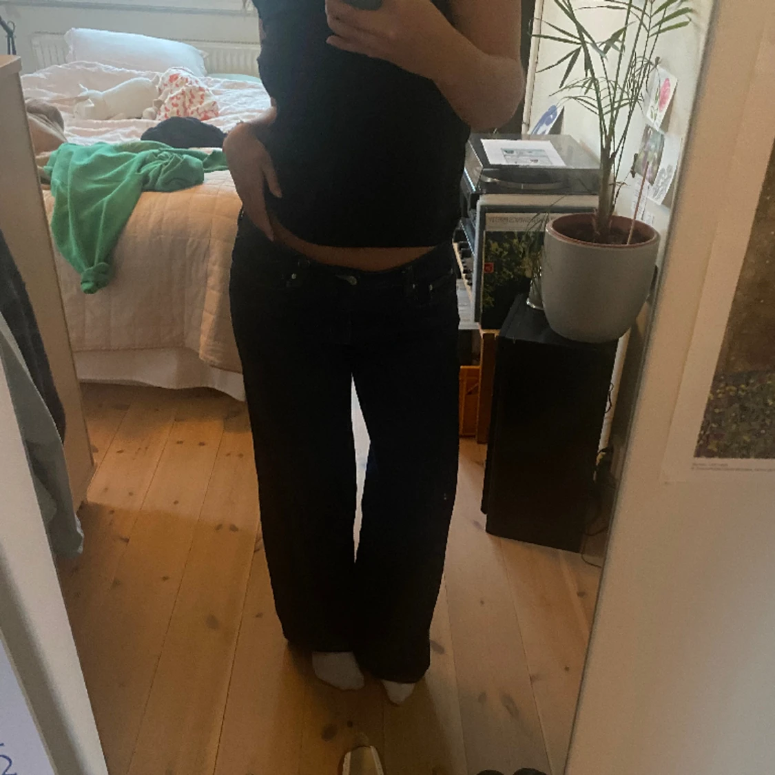 Raka lågmidjade jeans  - 91