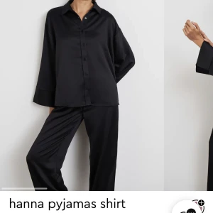 Satin pyjamas set - Säljer skjorta och byxor i svart satin från Ginatricot, båda delar i storlek XS. Slutsåld på hemsidan. Pris: 200kr+frakt för både skjorta och byxor🥰
