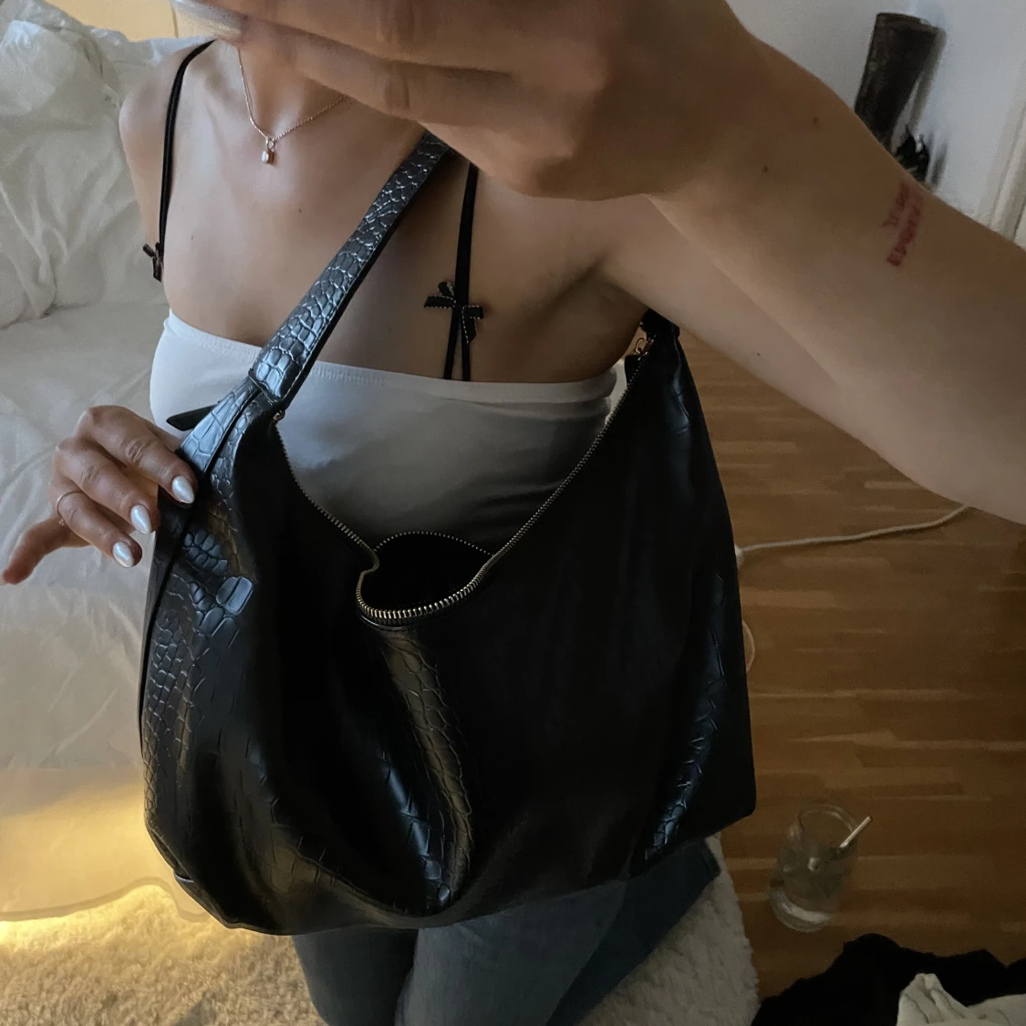 Svart läderväska  - 90