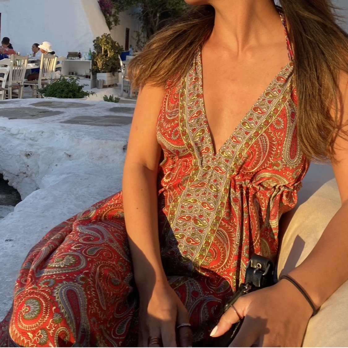 Mönstrad sommarklänning  - 90