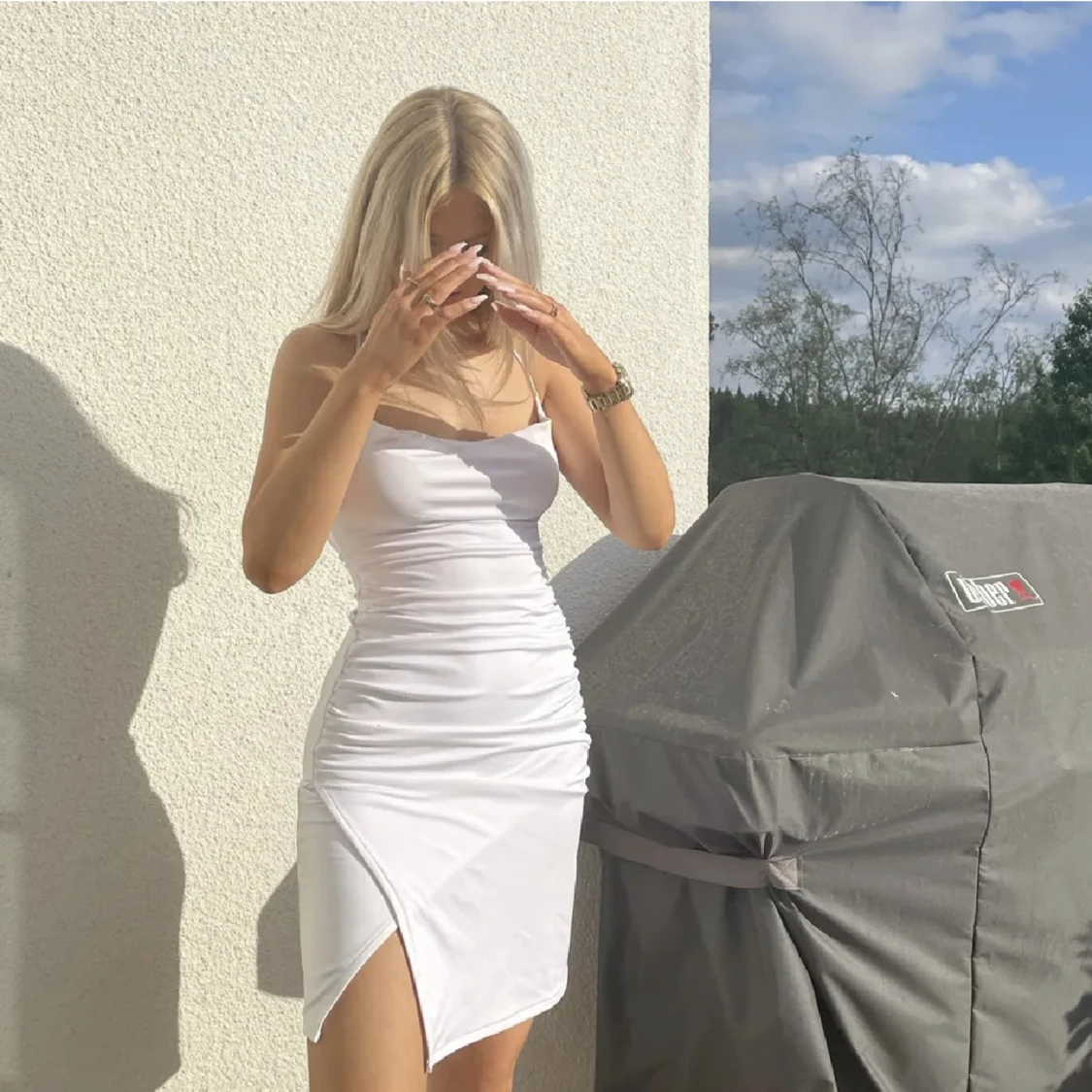 Satin klänning från Bikbok