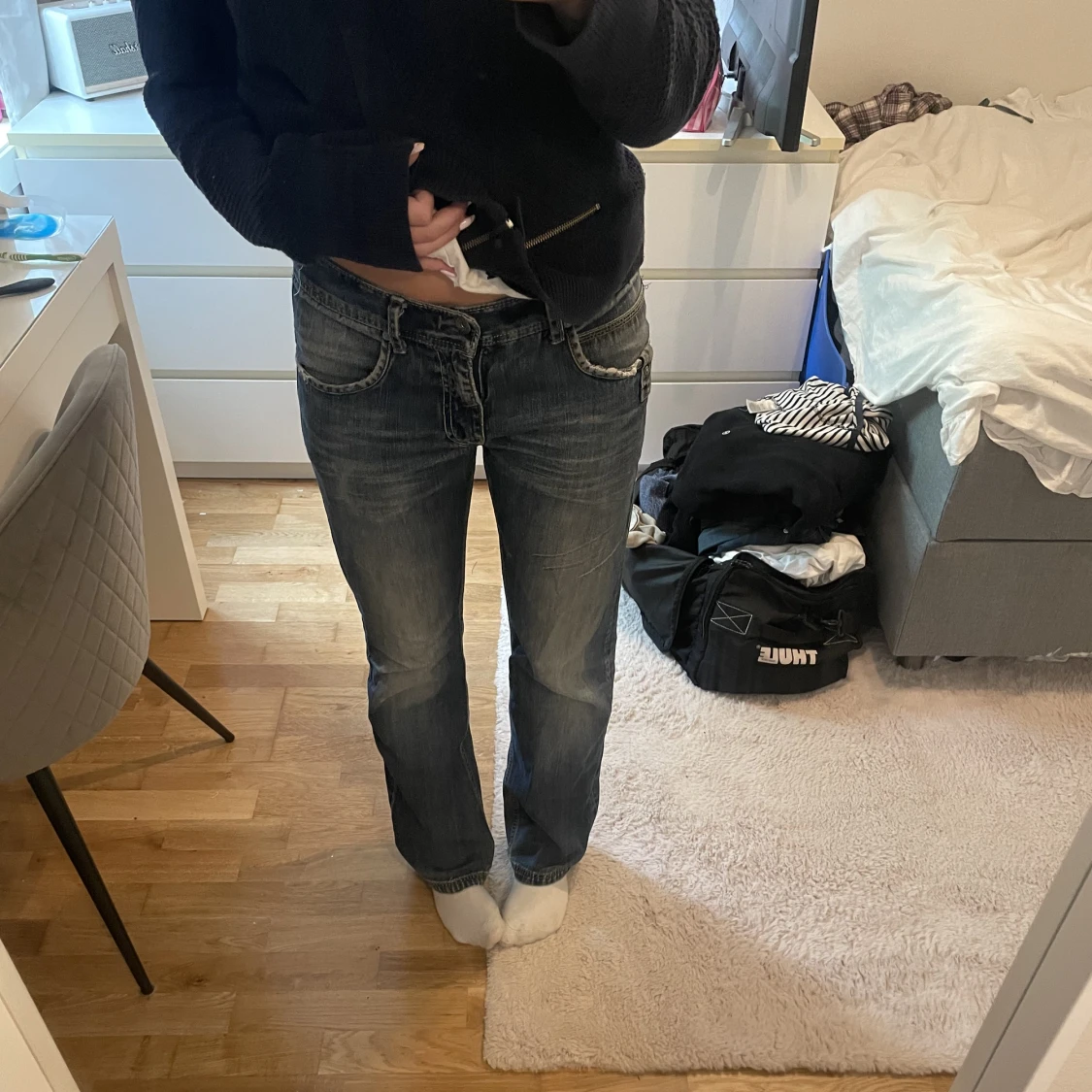 Jeans med fickor - 90
